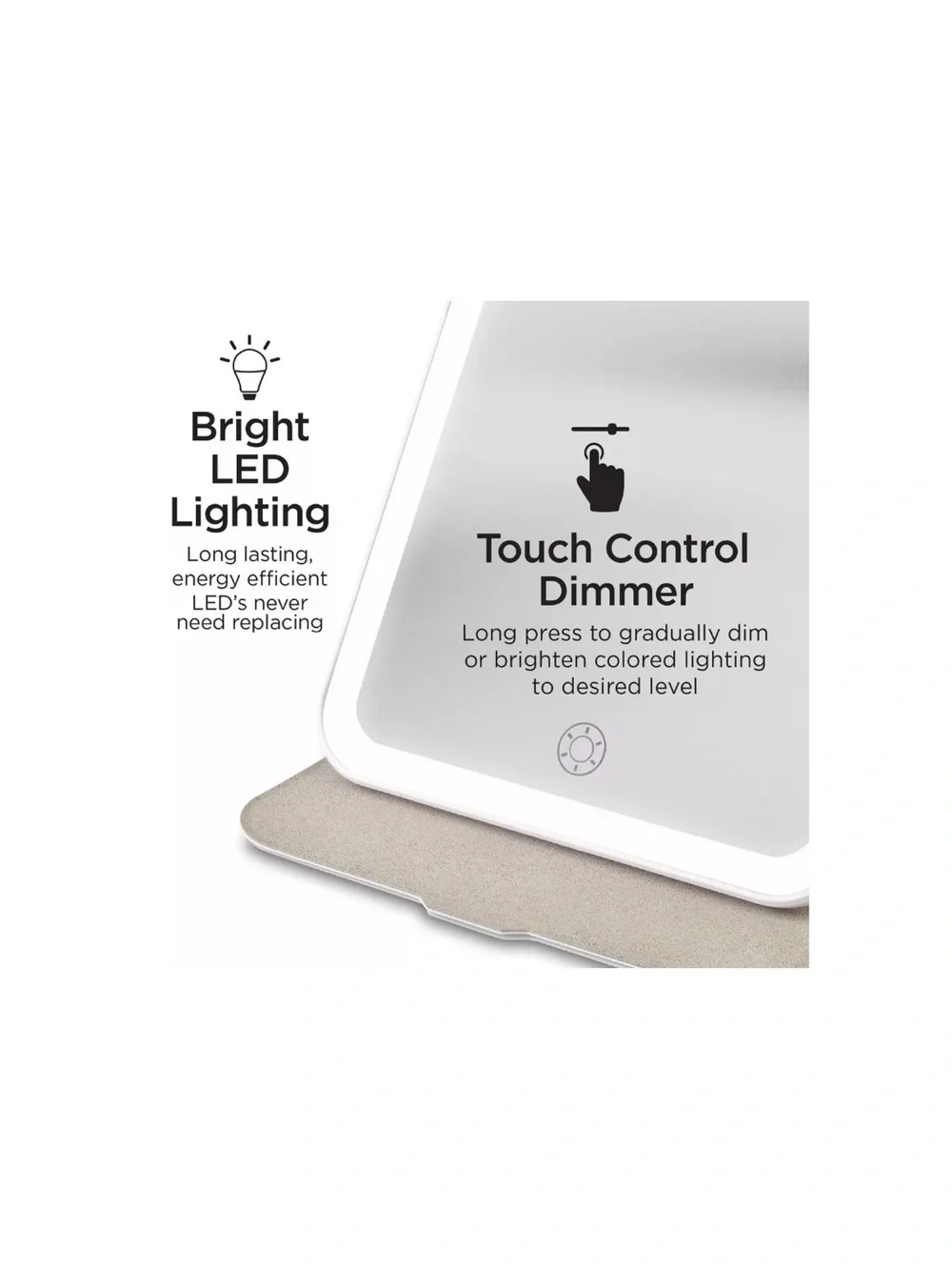 iHome White LED Ultra Thin Portable Vanity Mirror
